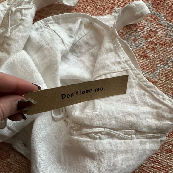 NWT reformation Landen linen top white size 2 - Picture 9 of 10